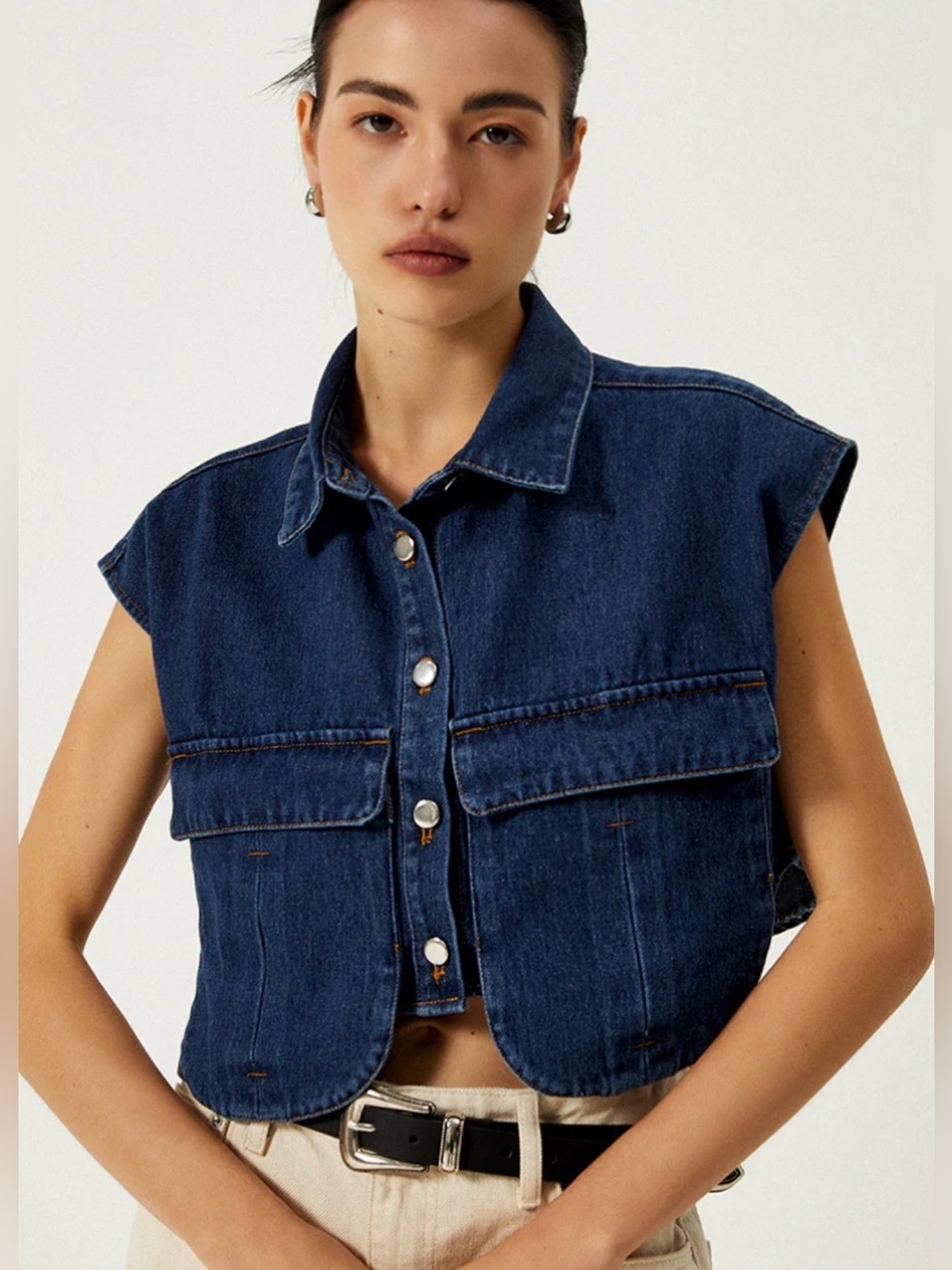 Commense denim cropped top/vest. Size XS. Excellent condition! - Picture 7 of 8